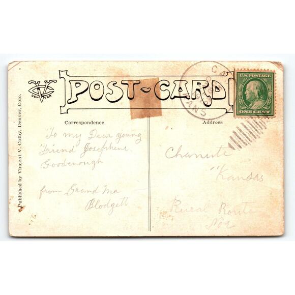 All I Did Was Growl A Little Pug Puppy Dog In Muzzle Postcard V. Colby 1906 - Picture 2 of 2